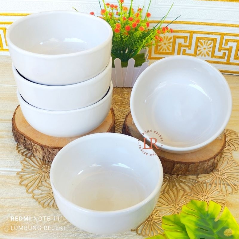 RICE BOWL CERAMIC PORCELEN KOREA STYLE  / MANGKOK KERAMIK JEPANG PUTIH  / MANGKOK KERAMIK  PUTIH