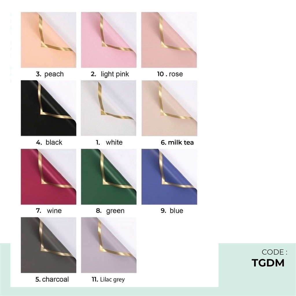

flower wrapping kertas bunga cellophane list gold / TGDM N