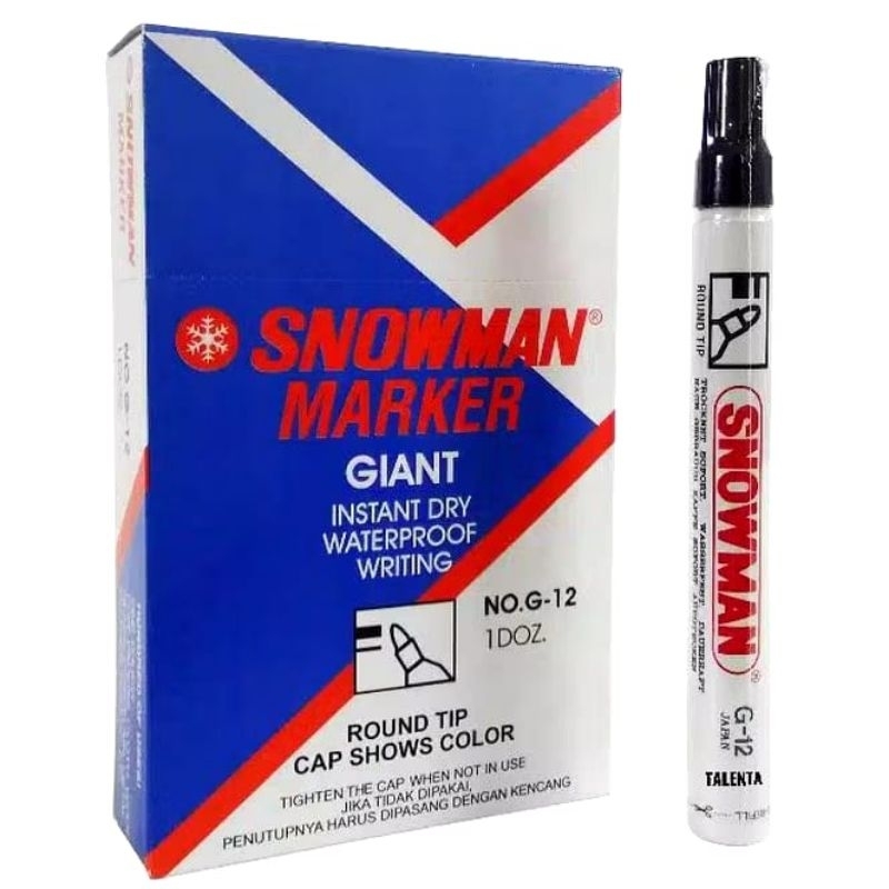 

(12pc) SPIDOL PERMANEN SNOWMAN MARKER G 12 / SEPIDOL PERMANENT AG 12