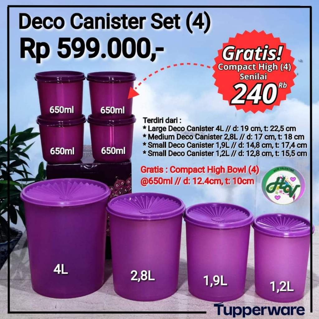 Tupperware deco canister set