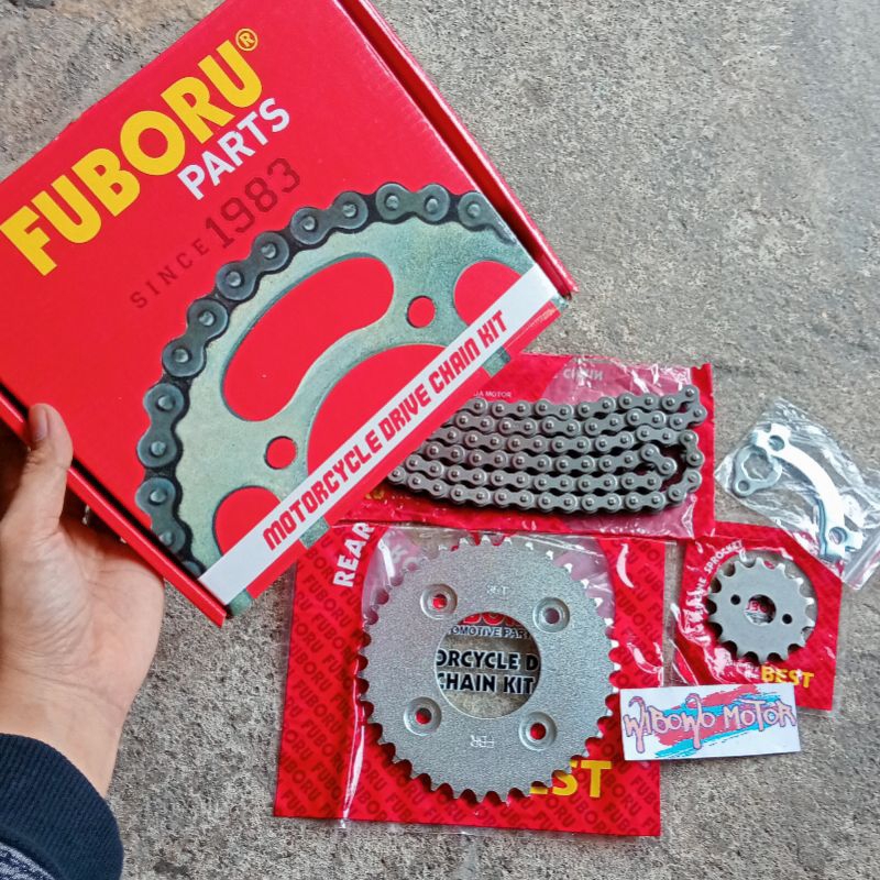 GEAR GER GIR SET KOMPLIT HONDA KARISMA SUPRA X 125 (420H) MERK FUBORU
