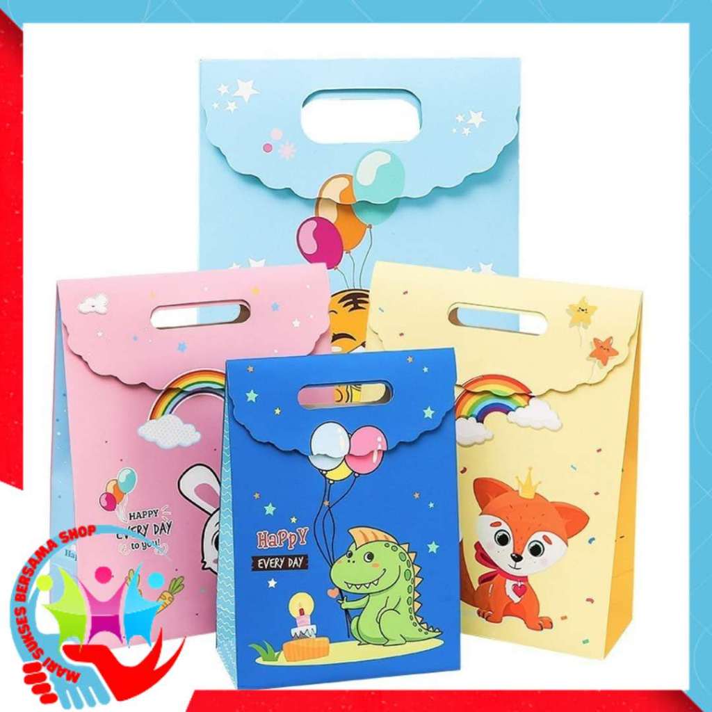 

MSBS Goodie Bag Karakter Animal Tas Bingkisan Hadiah Hampers Ulang Tahun Anak Karkater Hewan Souvenir Kantong Tentengan Bingkisan Paper Bag Tas Hampers Snack Ulang Tahun