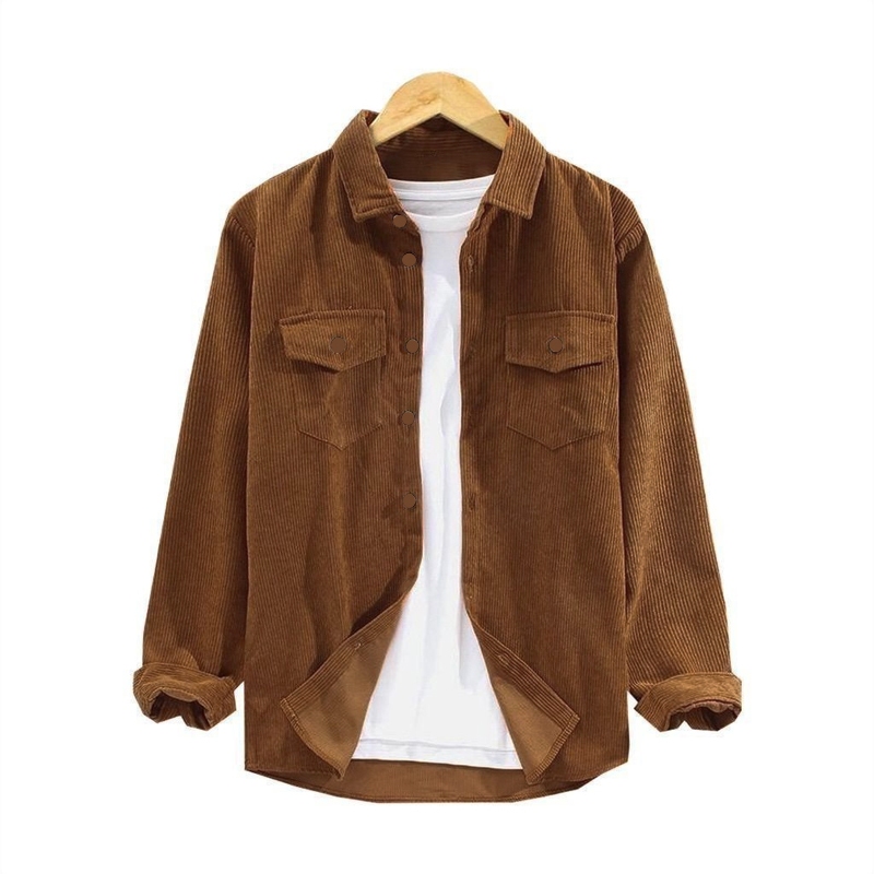 NEW PRODUCT Polo Corduroy Jacket Men'S Work Clothes Long Sleeve Top Loose Casual Coat Jaket Pria