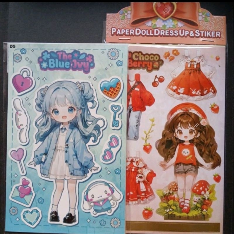 

paper doll dressup sticker / mainan bp bongkar pasang stiker anak