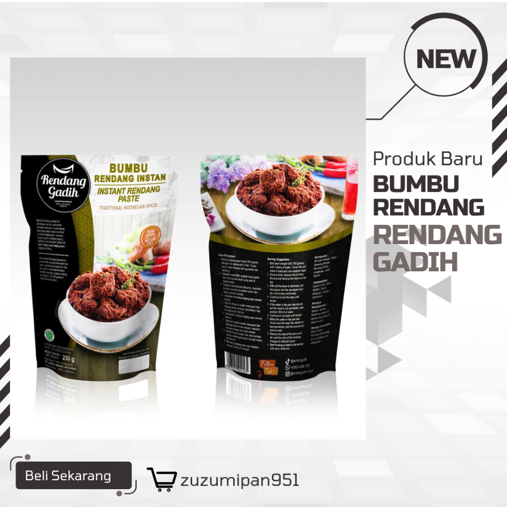 

Rendang Gadih|Rasakan Kelezatan Autentik dengan Bumbu Rendang Instan Premium|Bumbu Rendang