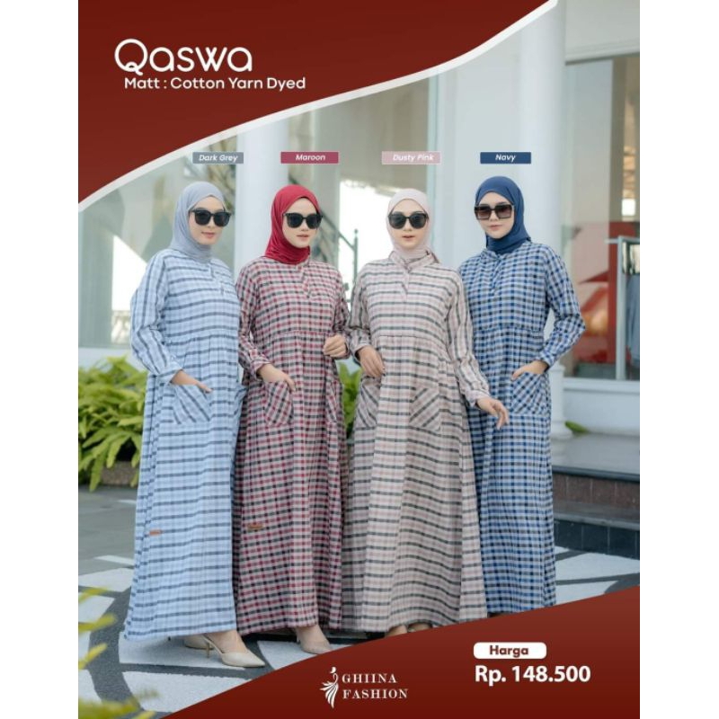 QASWA DRESS Matt Cotton Yarn Dyed