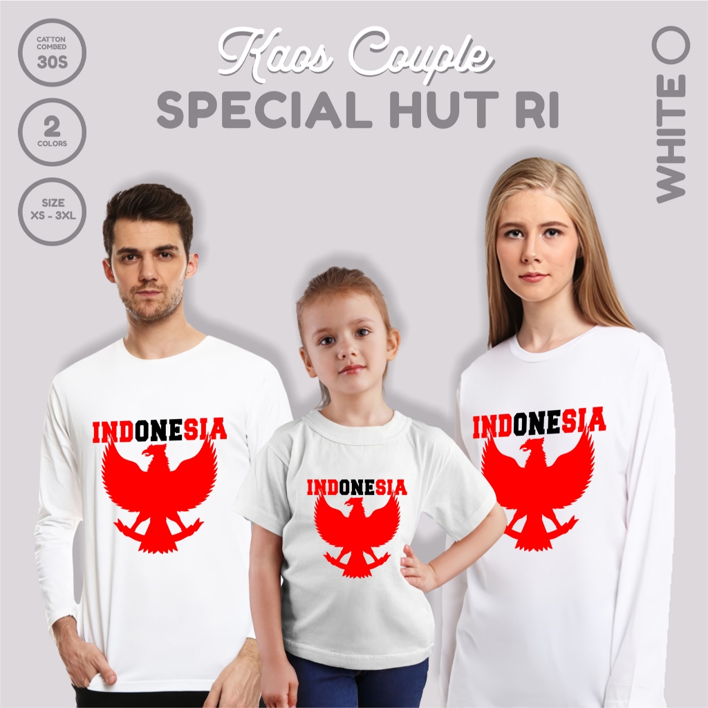 Sale Baju Kaos Couple Keluarga Merah 17 Agustus Hari Kemerdekaan Indonesia