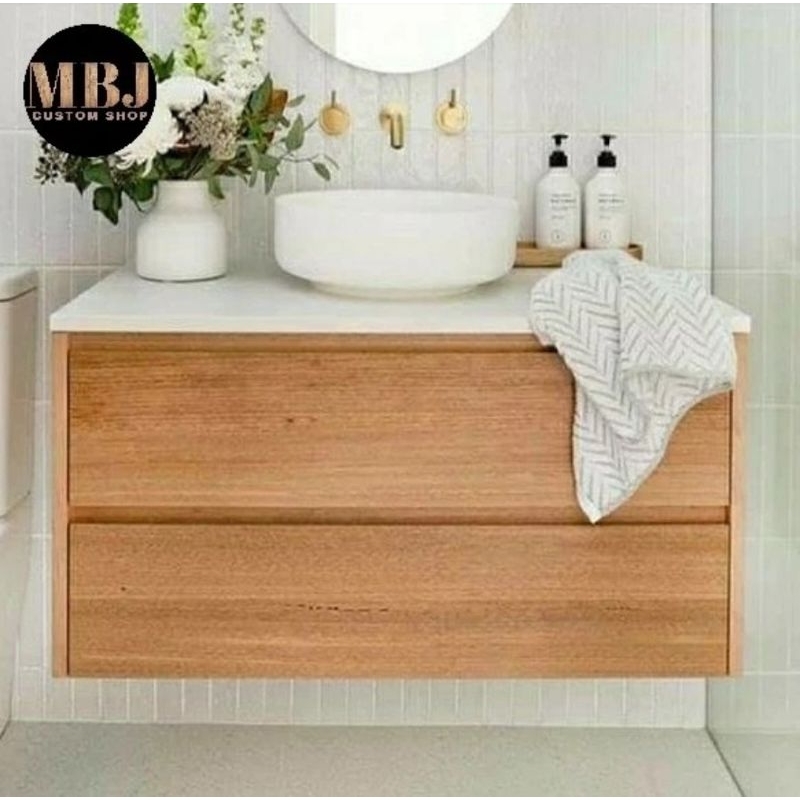 kabinet wastafel gantung meja wastafel gantung  lemari wastafel