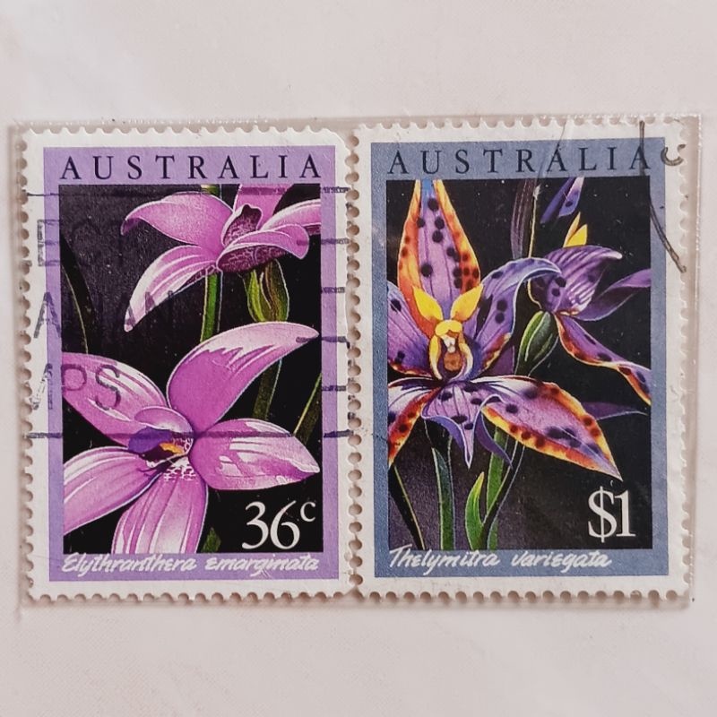 

(AG) Perangko Australia 1986 Native Orchids Set 2 pcs Used