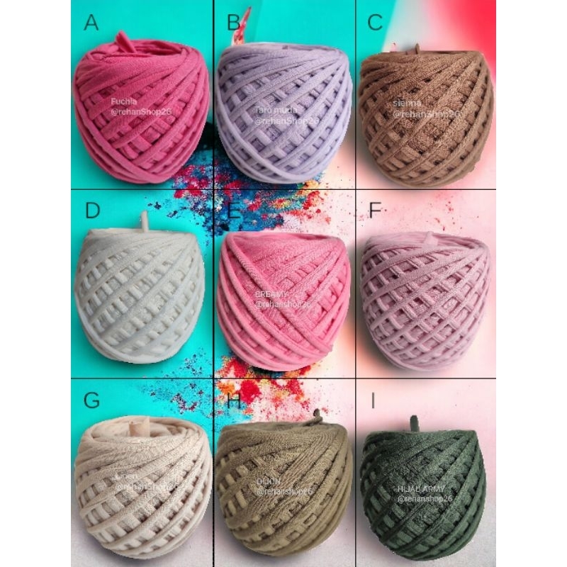 BENANG RAJUT T-SHIRT YARN WARNA PASTEL BENANG KAOS