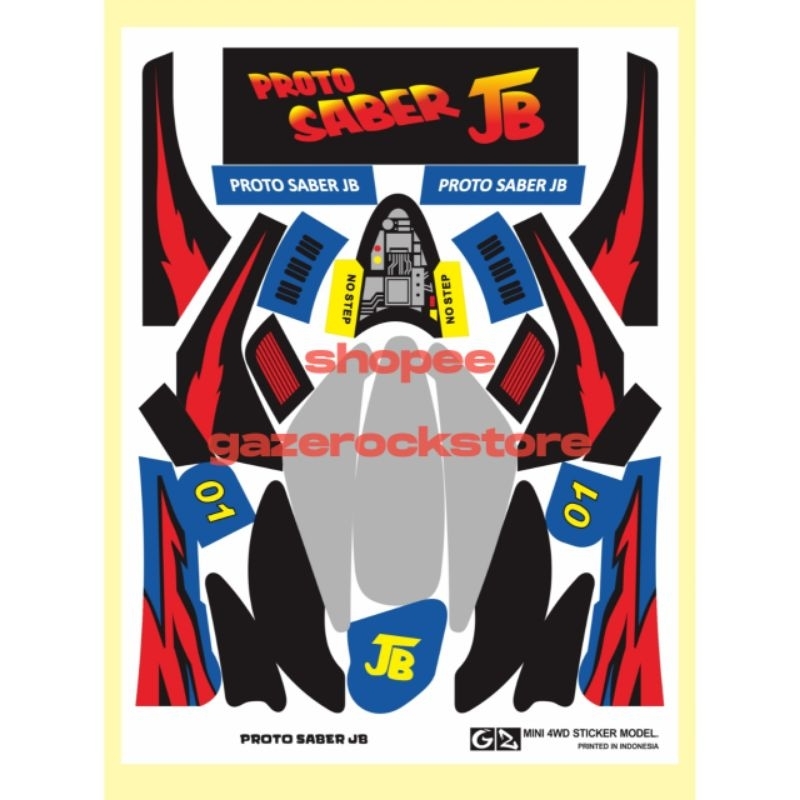 Stiker Tamiya Proto Saber JB Cutting Vinyl