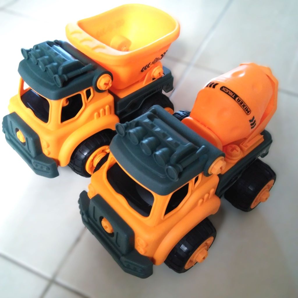 Mainan Truk Jumbo Bongkar Pasang Mobil Truck Konstruksi 3D Puzzle Edukasi Merakit