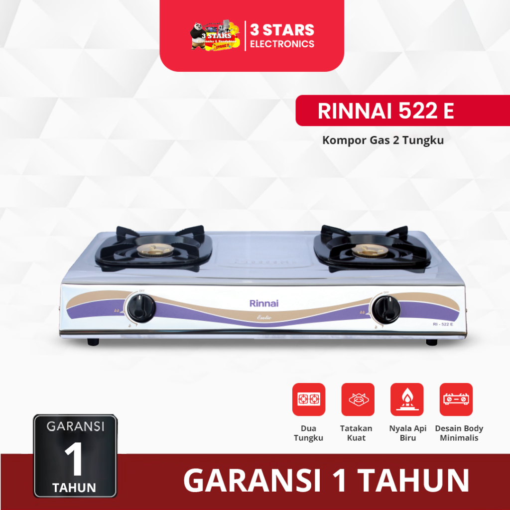 Kompor Gas Dua Tungku Rinnai RI 522E