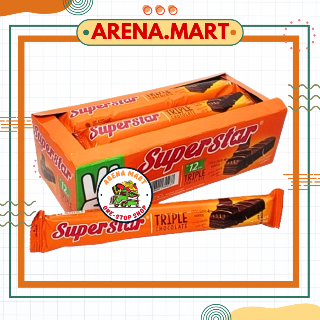 

Superstar Triple Choco superstar roma wafer coklat super star Netto 12 pcs x 18gr