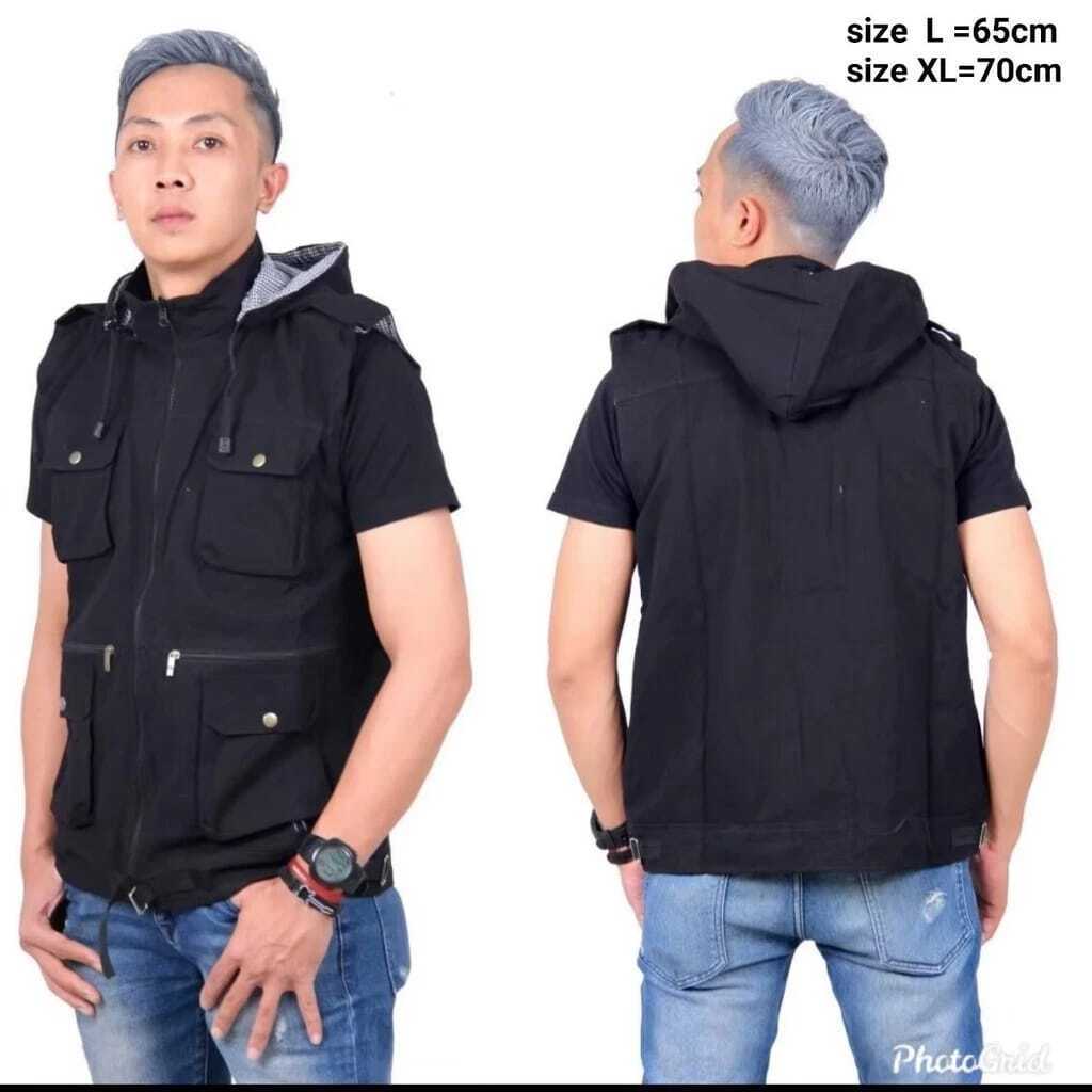 Jaket Rompi Pria keren vest pria outdoor lapangan terlaris