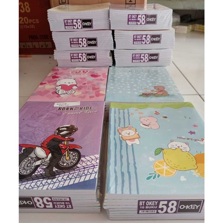 

BUKU TULIS OKEY PER 10 PCS 58 LEMBAR DAN 38 LEMBAR