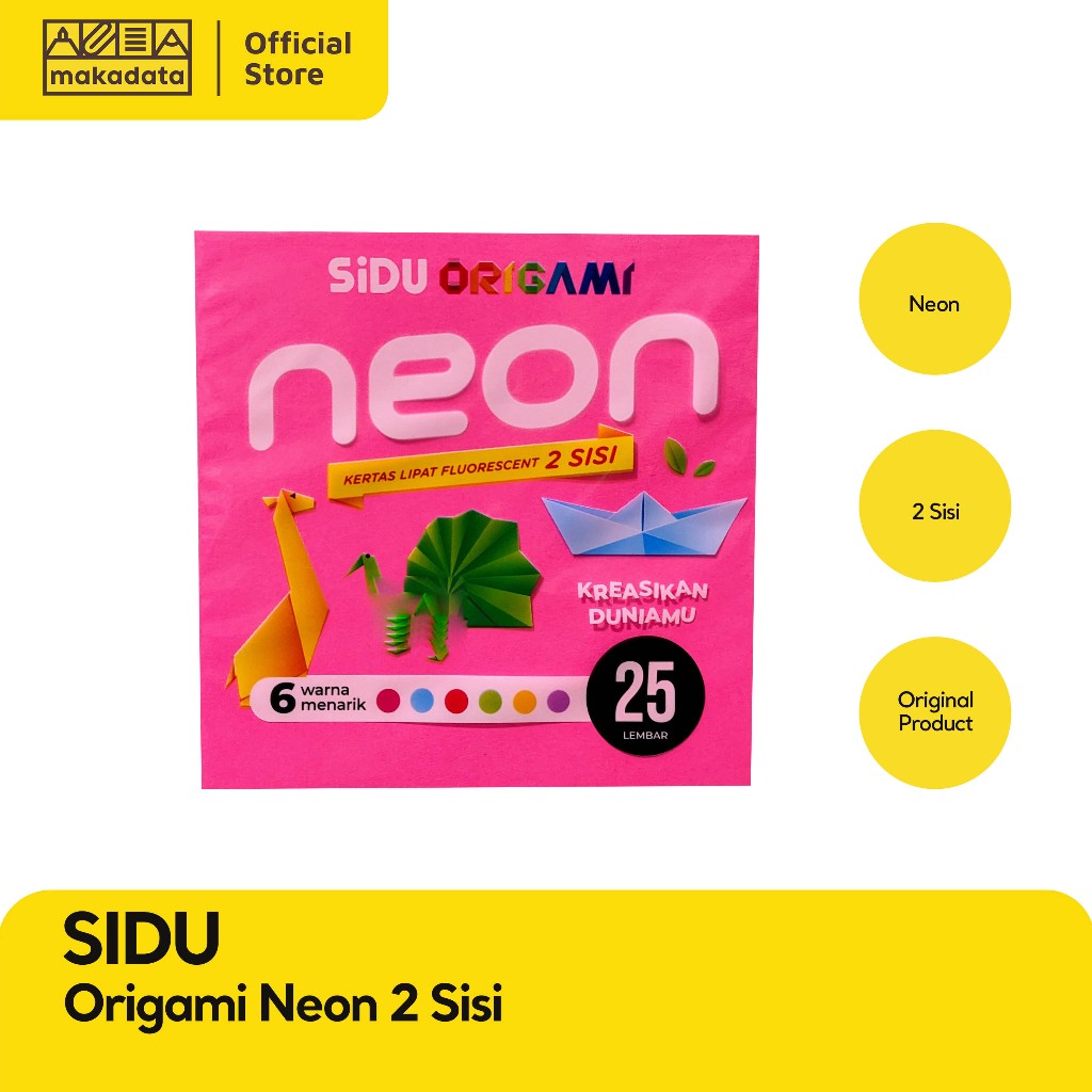 

ORIGAMI / KERTAS LIPAT SIDU NEON 14x14CM (ISI 25 LEMBAR) MURAH