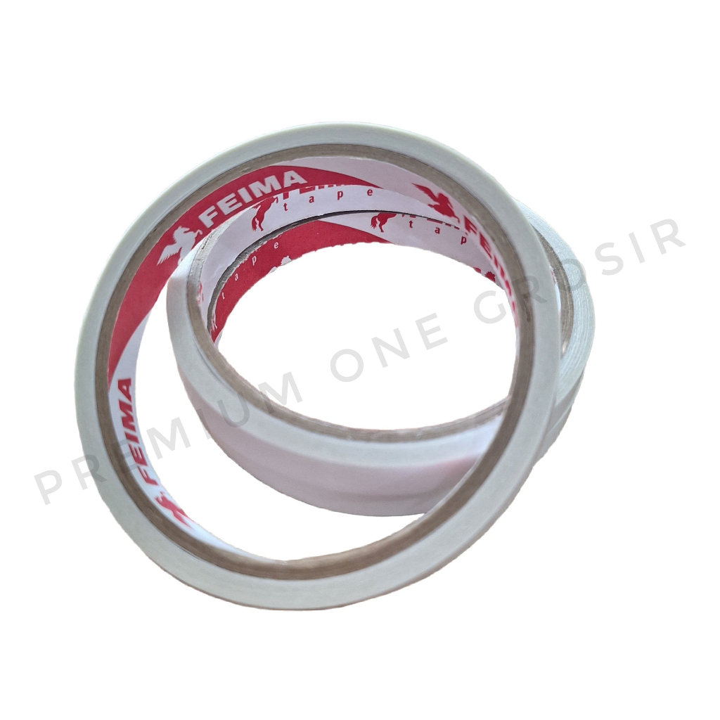 

1 Lusin DOUBLE TAPE Kertas ¹/² Inch FEIMA TAPE Isi 12 Pcs/Isolatif Lakban Busa