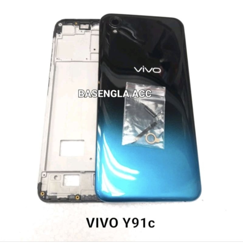 Kesing Housing FullSet BackDoor Casing Belakang + Frame LCD VIVO Y91C ORIGINAL | Back Door Cassing B