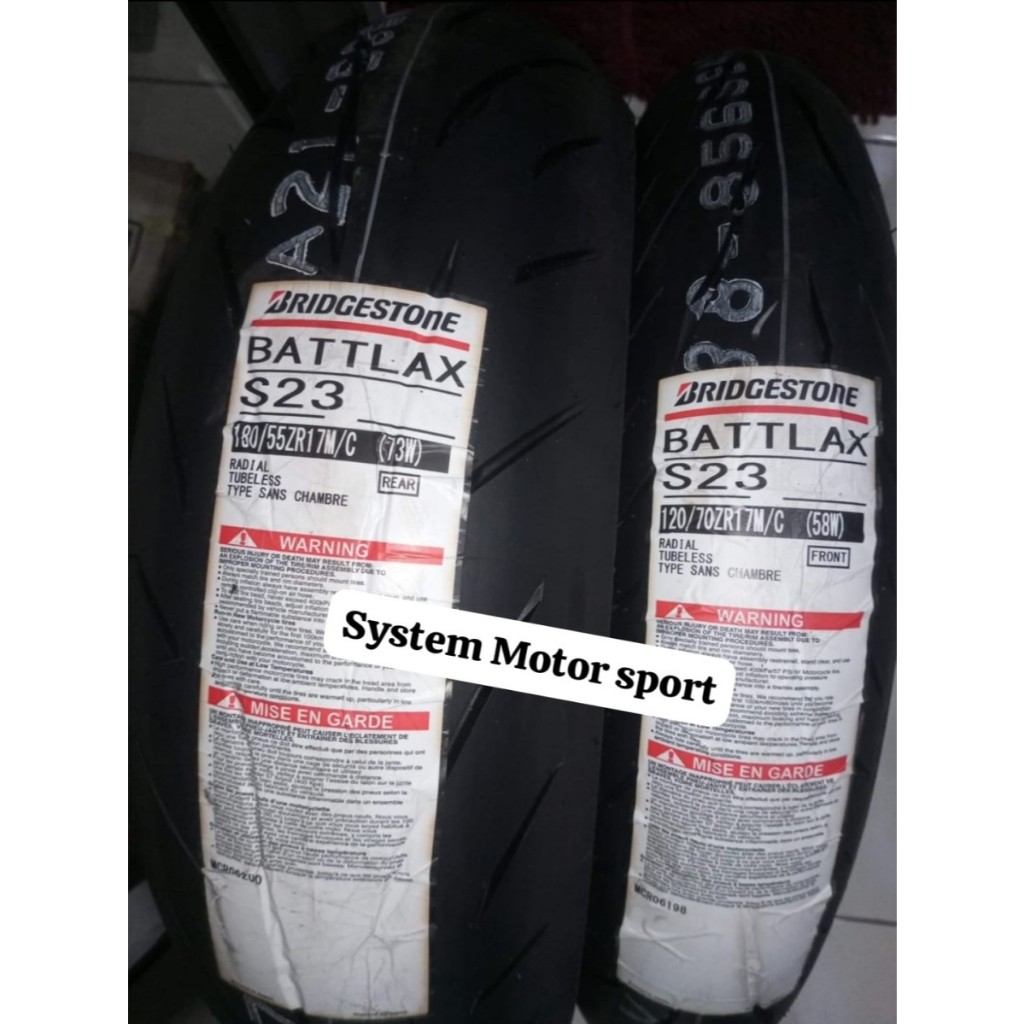 Ban Battlax S23 120/70-17 dan 180-55 17 Ban Battlax Bridgestone