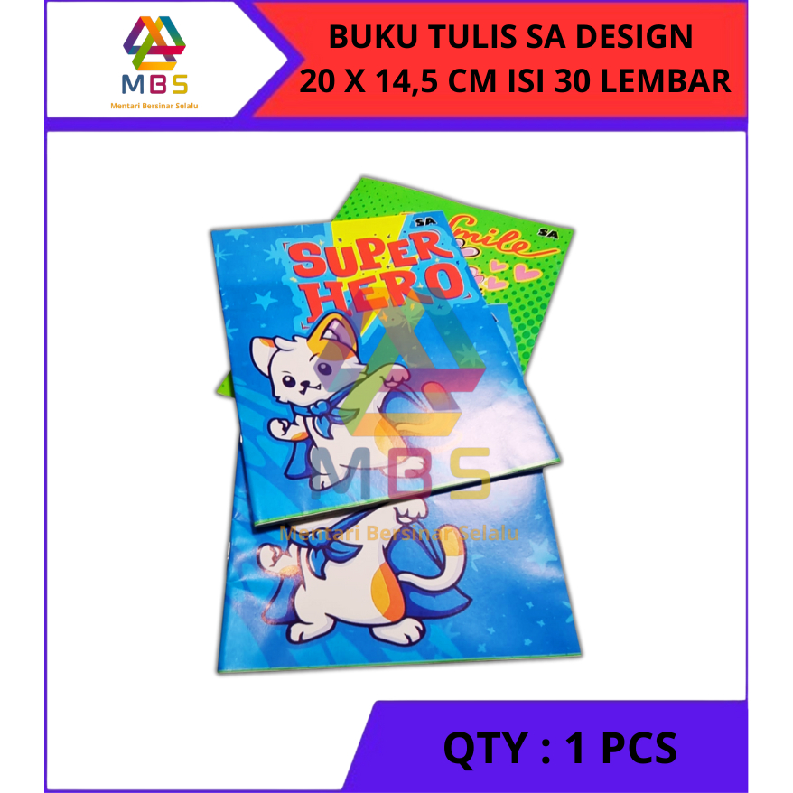 

BUKU TULIS SA DESIGN 20 X 14,5 CM ISI 30 LEMBAR