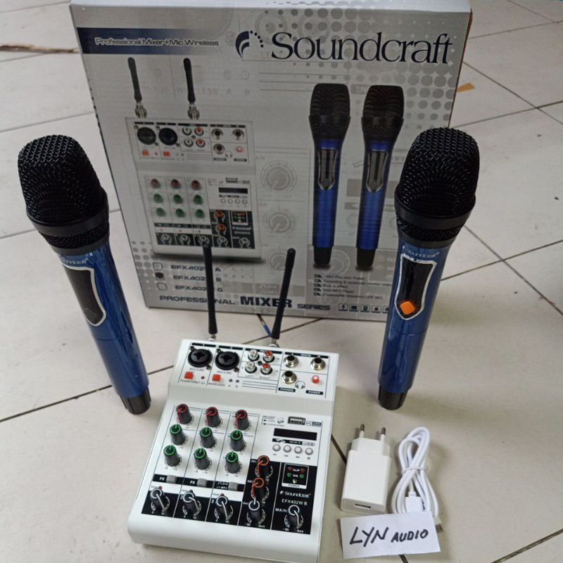 MIXER SOUNDCRAFT EFX 402 B PLUS 2 MIC WIRELESS BLUETOOTH MP3 EFX402W B