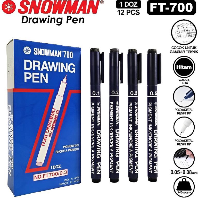 

KODE S6Q DRAWING PEN SNOWMAN FT7 1 8 1PAK12PCS