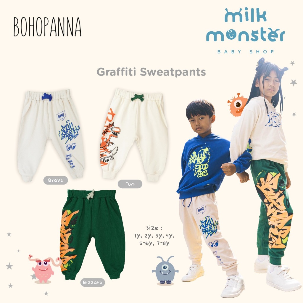 Bohopanna Graffiti Sweatpants / Celana Anak