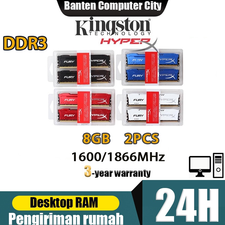Pengiriman Jakarta 2pcs 8GB kit Kingston Hyperx Desktop RAM DDR3 16 1866MHZ DIMM Memory for PC g P4W