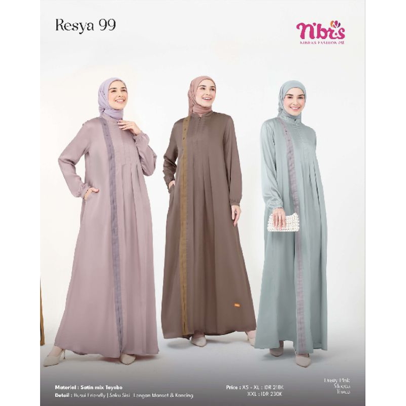 Nibras Gamis Resya 99 | Gamis Nibras Elegant | Gamis Nibras Polos Premium | Gamis Nibras Polos Kekin