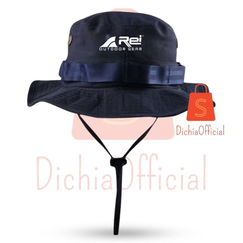 TOPI RIMBA GUNUNG OUTDOOR PENDAKI/CAMPING/HIKING HAT TALI PREMIUM LOGO REY DTF UNISEX