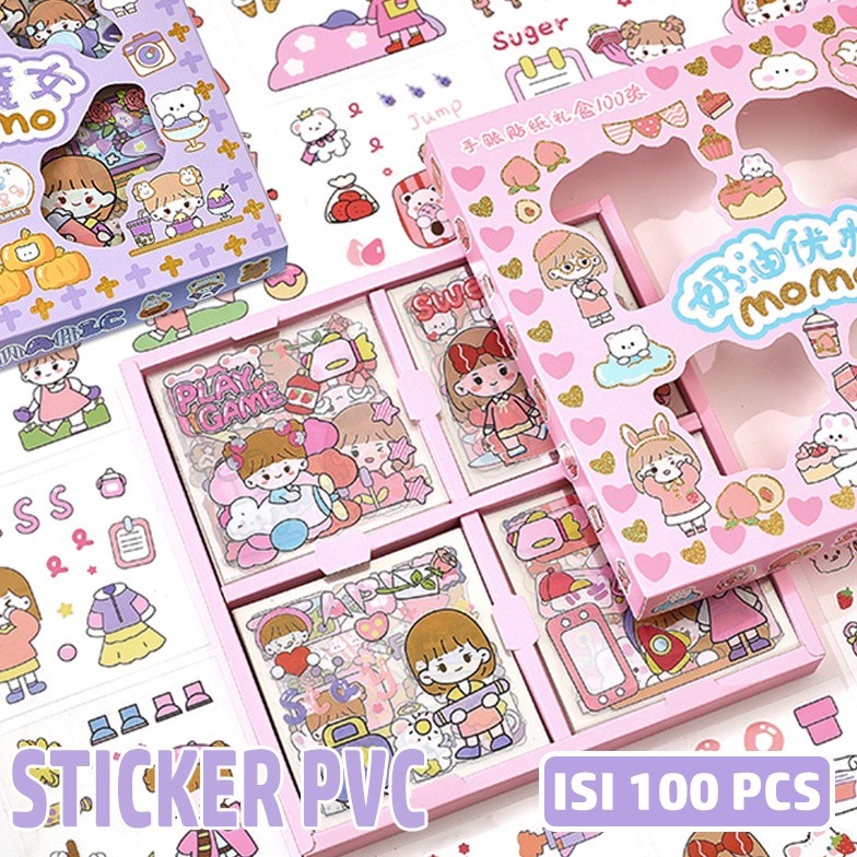 

PRODUK AWAL TAHUN 1 Box Isi 1 Pcs Sticker PVC 2D Tumblr Lucu Karakter Anti Air Stiker Momo DIY Aesthetic Waterproof Sticker Buku Diary Deco Hp Laptop