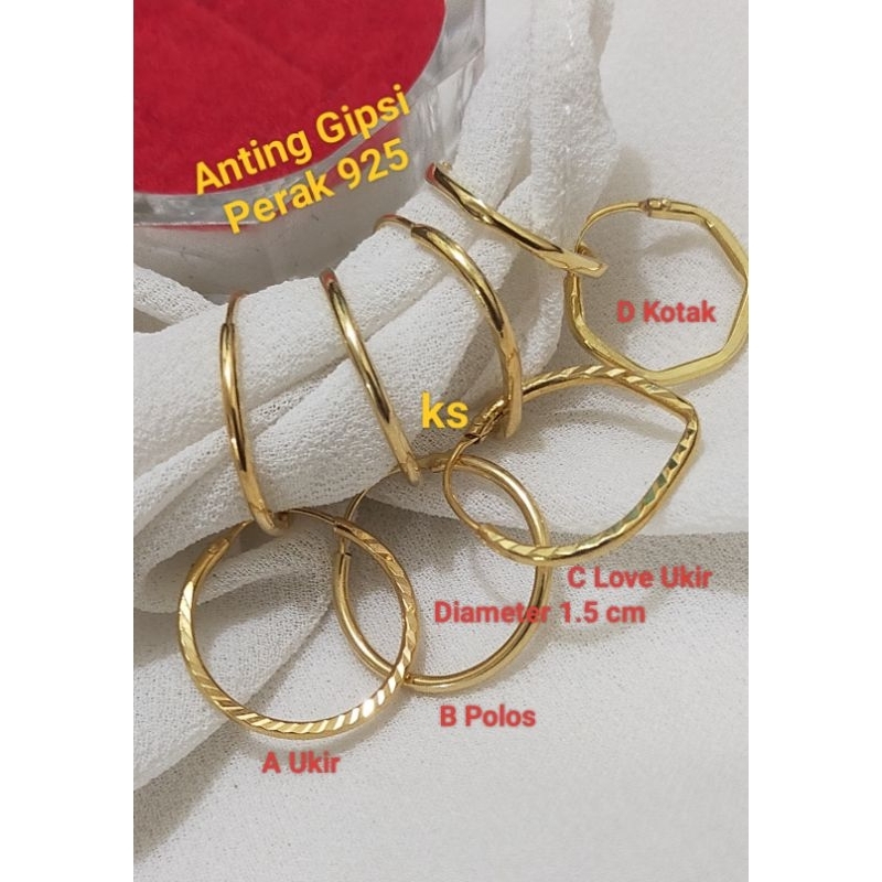 Anting Gipsi  Perak 925 Lapisan Emas 24K