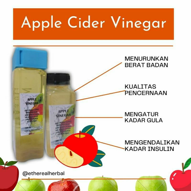 

Apple Cider / Vinegar Cuka Apel by Ethereal 250ml-500ml