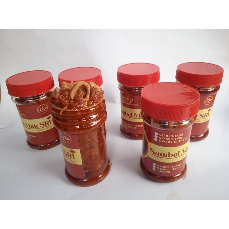 

Sambal cumi Mak Sri/sambel cumi pedas nampol murah dan enak kemasan 150gr