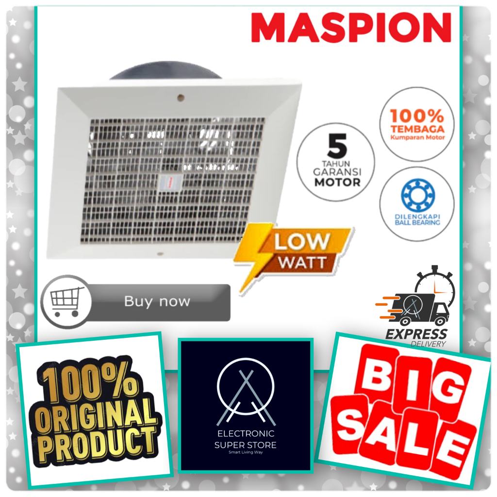 EXHAUST FAN MASPION CEF-20 CEF20  PLAFON 8 INCH STRONG FAN LOW WATT MASPION EKSOS