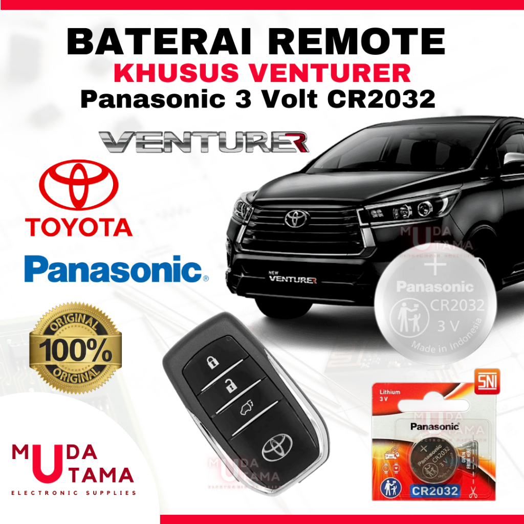 Baterai Remote TOYOTA VENTURER - ORIGINAL PANASONIC CR2032 | Battery Remote TOYOTA VENTURER | Batera