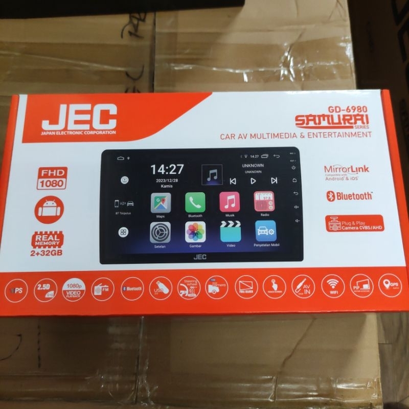 HEAD UNIT JEC 9 INCH SAMURAI SERIES 2/32 HEAD UNIT ANDROID AUDIOBANK AB TV6911 THOR SERIES