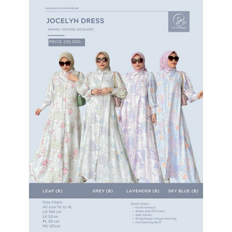 DYN Jocelyn Dress Silk Premium Gamis Kondangan Kekinian