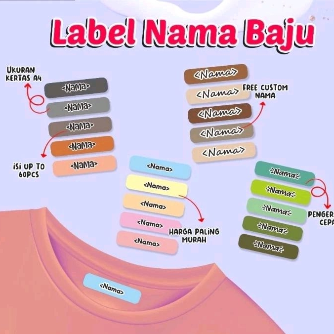 

Label Setrika - Label nama baju