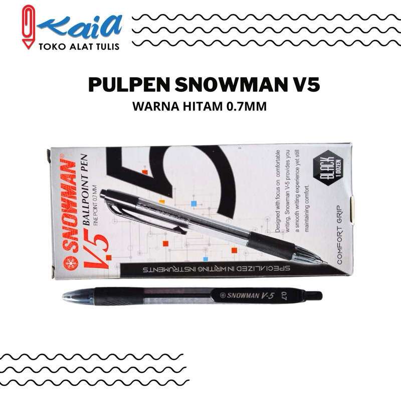 

PULPEN SNOWMAN V5 WARNA HITAM 0.7 MM