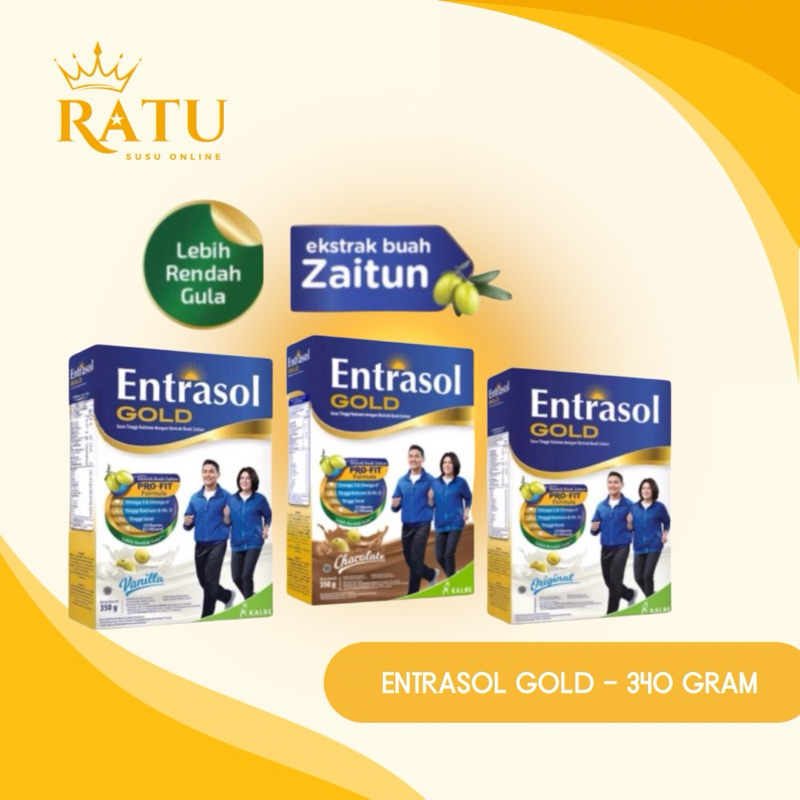 

ENTRASOL GOLD 340 gram - Nutrisi Tinggi Kalsium + Ekstrak Buah Zaitun