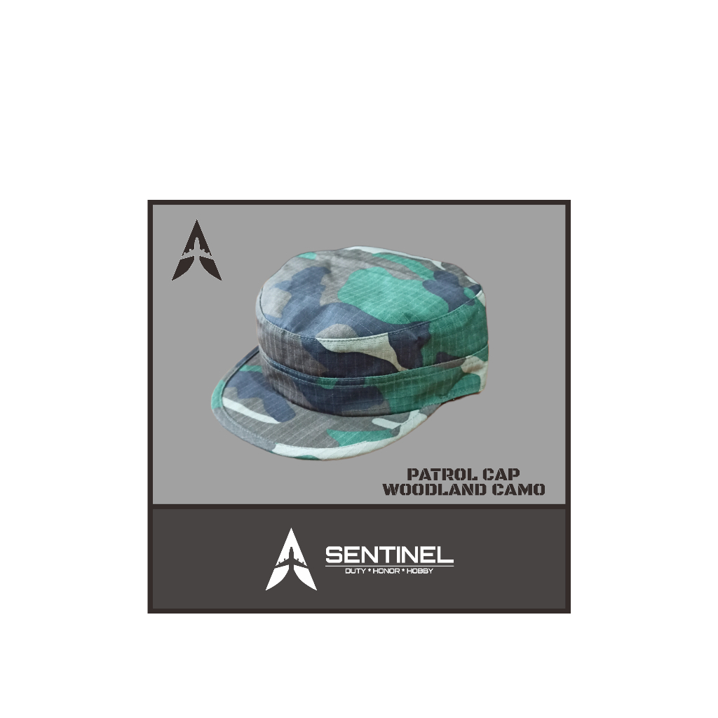 TOPI PATROL CAP WOODLAND CAMO
