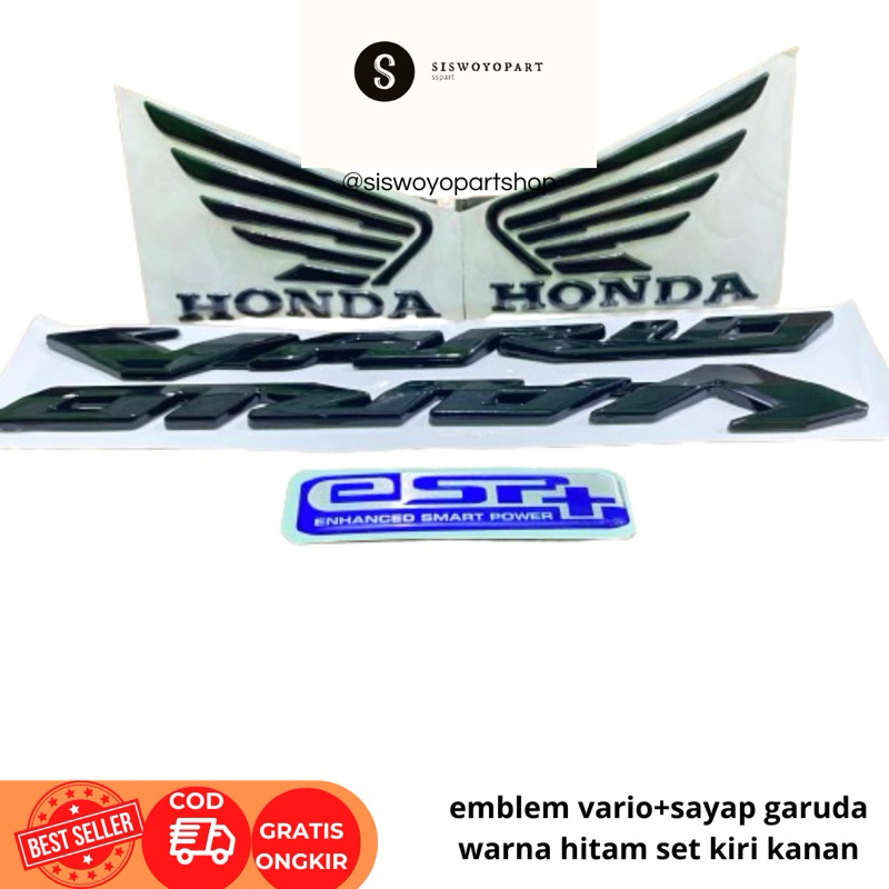emblem timbul vario set garuda warna hitam logo timbul vario old dan garuda warna hitam set kanan ki