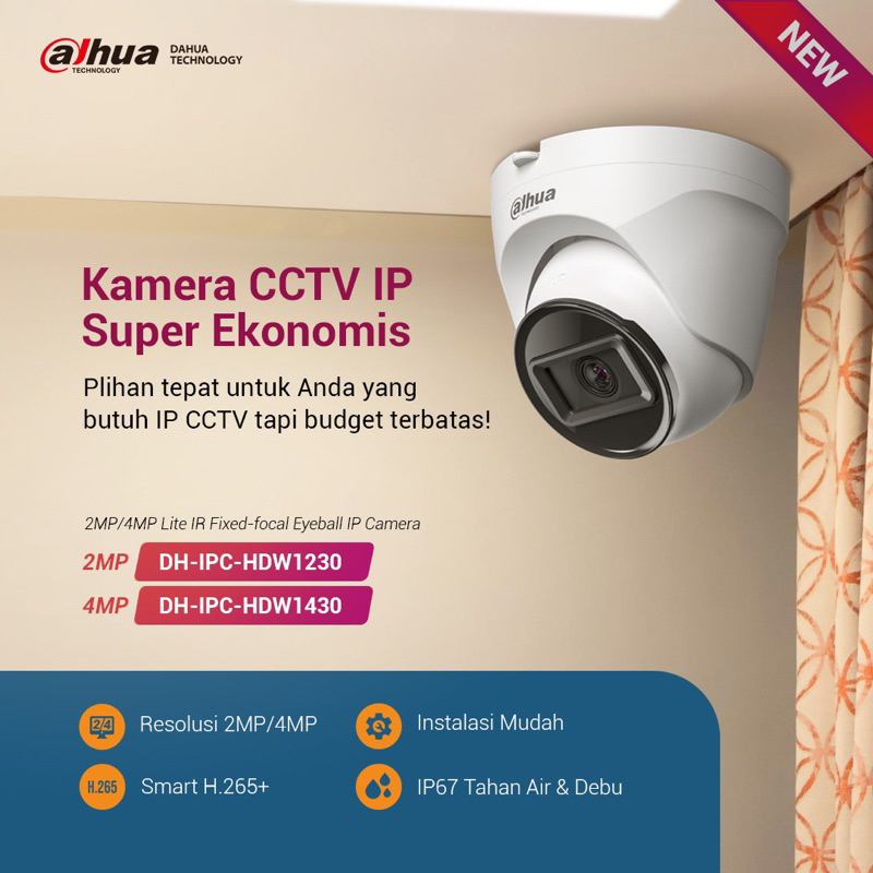 Dahua IP Camera 2mp indoor support POE IP-HDW1230 Original Dahua
