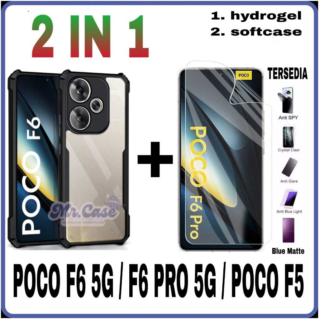 PAKET 2 IN 1 AntiGores Hydrogel + CASING ARMOR HP FOR POCO F7 / F7 PRO / F7 ULTRA / F6 5G / POCO F6 