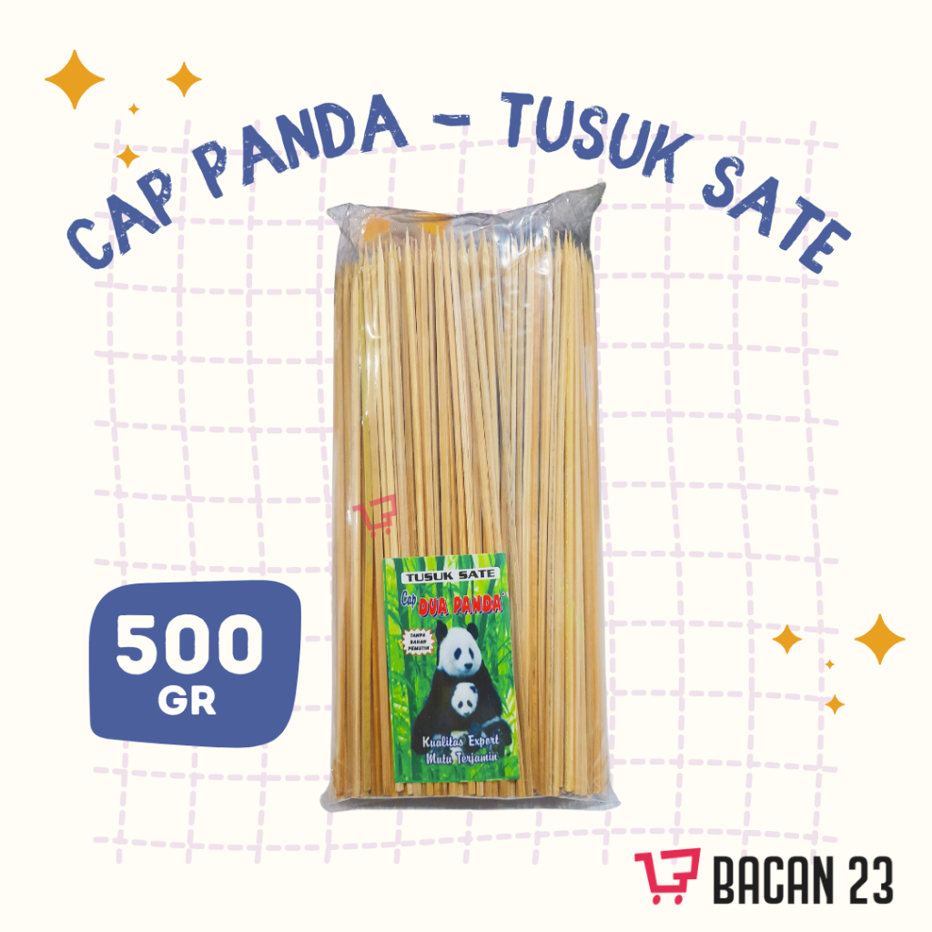 Tusuk Sate Dua Panda (500gr) Tusuk Sate Bambu
