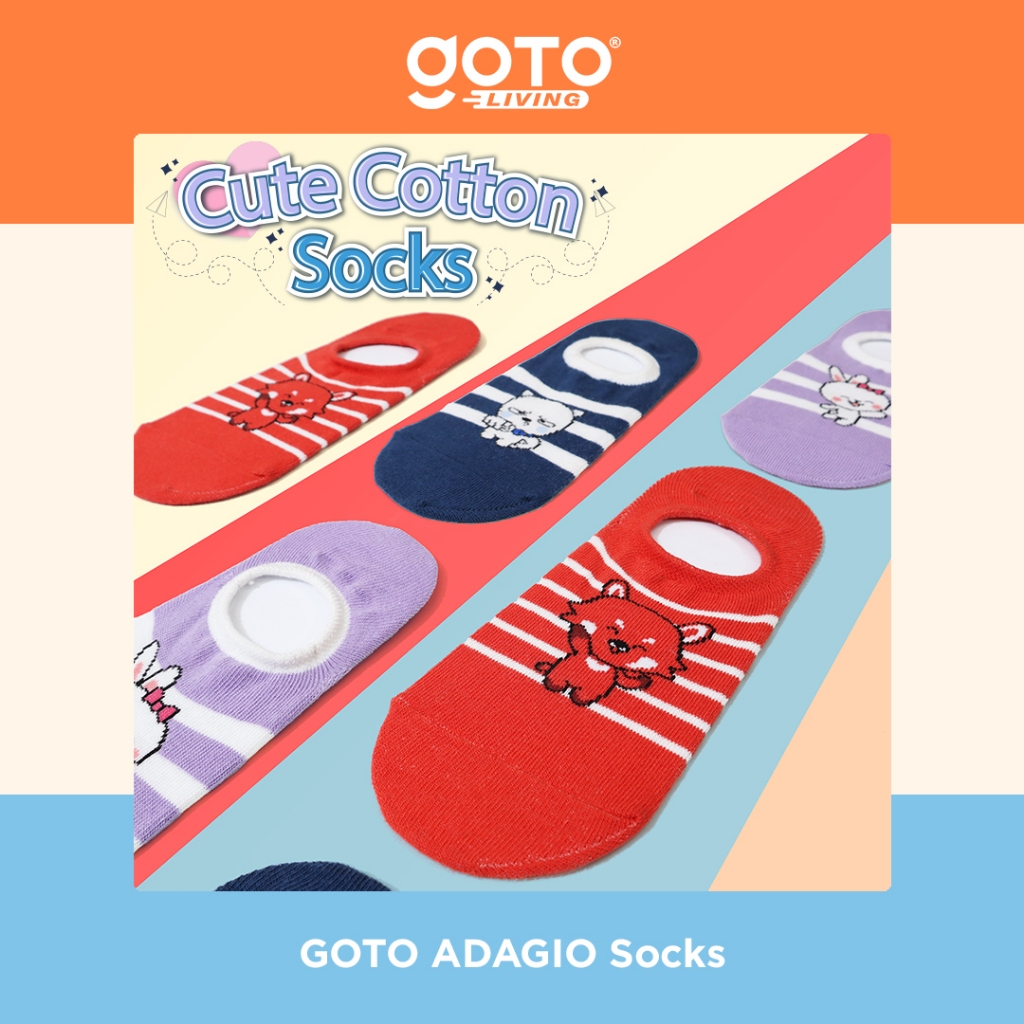 Goto Adagio Ankle Sock Kaos Kaki Pendek Semata Kaki Wanita Lucu Tebal