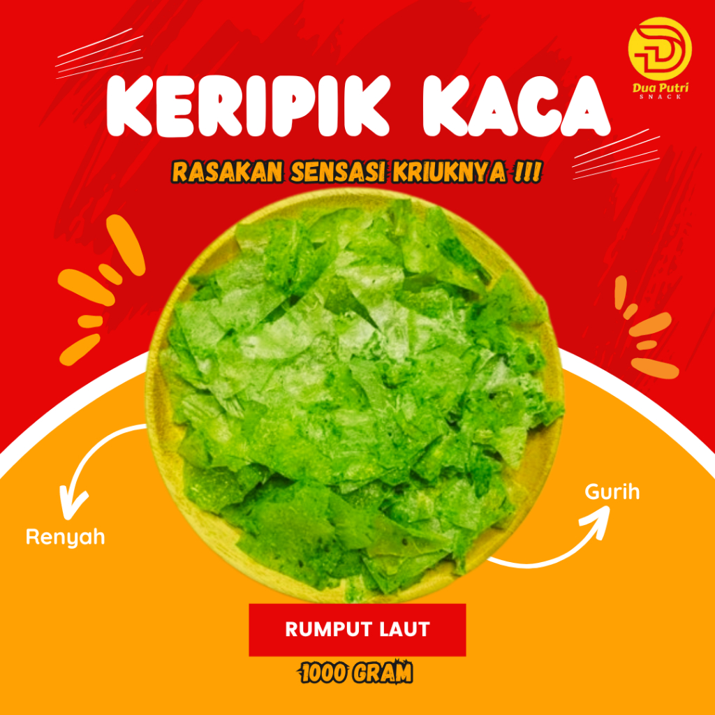 

Keripik Kaca Kirca Beledag Kripik Kripca Beling / Camilan Keripca Pakset Kiloan - Rumput laut 1Kg