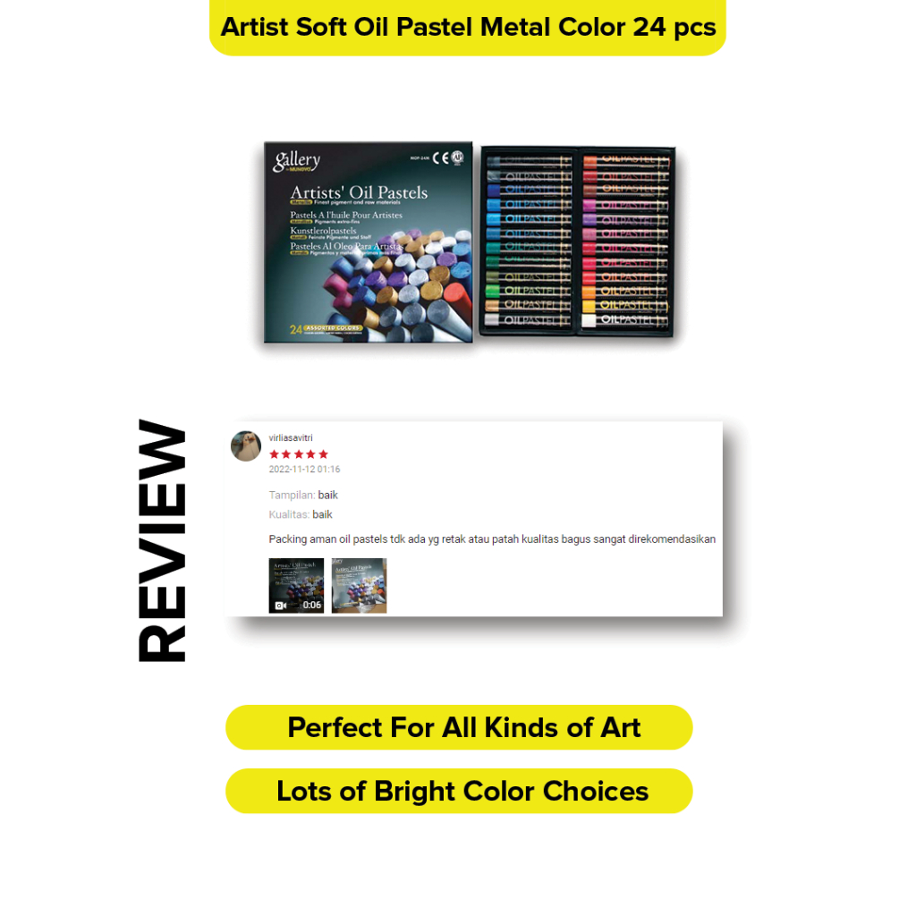 

Mungyo Official - Artist Oil Pastel / Crayon Minyak 24 Warna Metalic